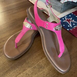 Michael Kors Fuchsia and Brown Sandals